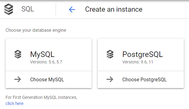create PostgreSQL instance
