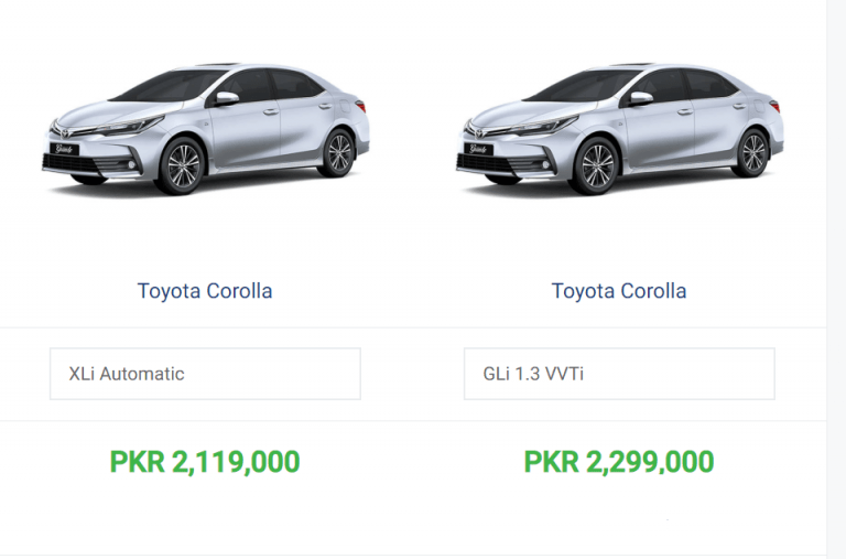 Difference between corolla x and corolla g compare