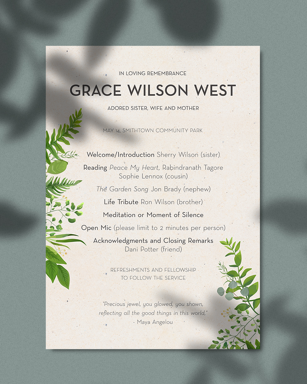 Funeral program examples: how to make a funeral program