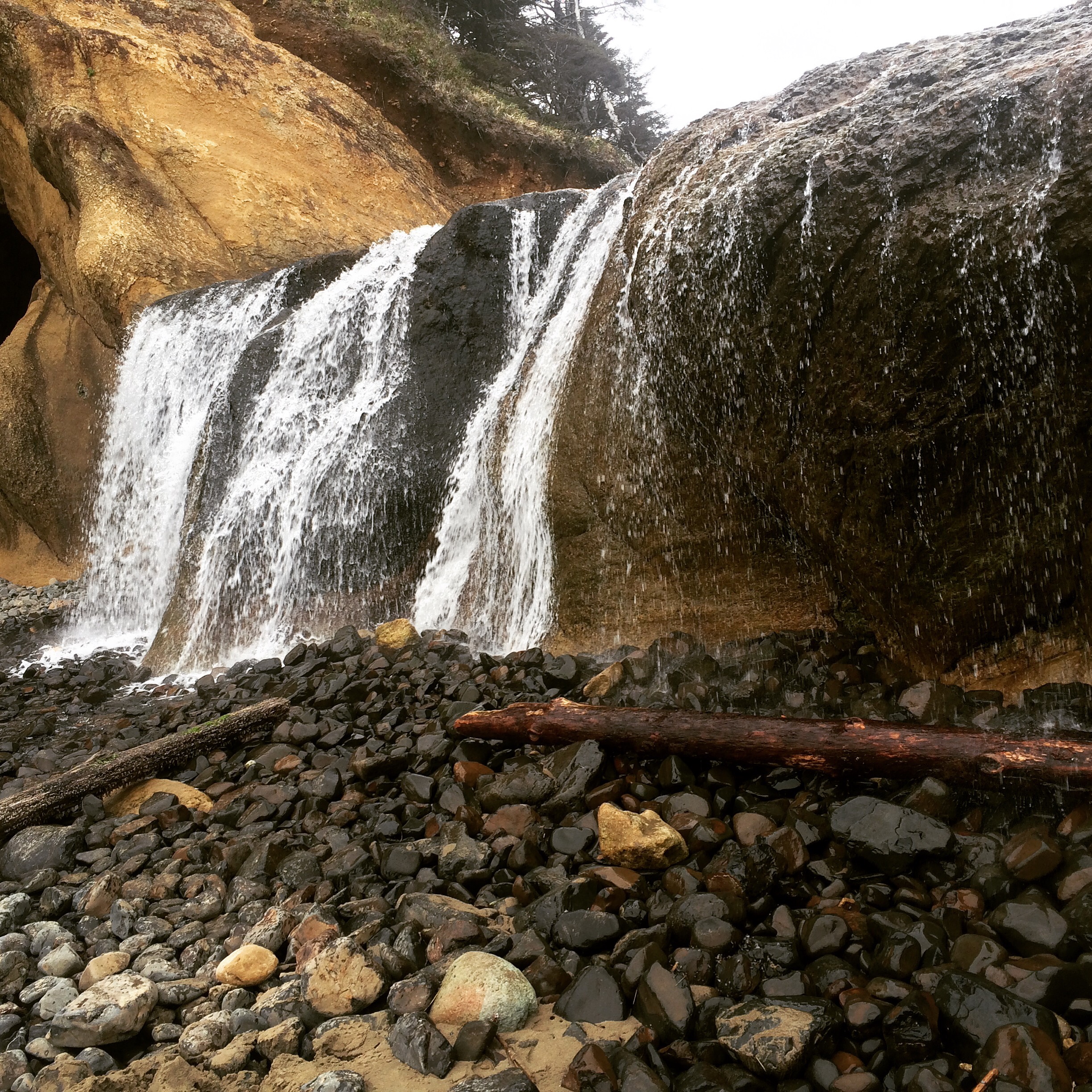 Waterfalls at Hug Point (Canon Beach, OR)