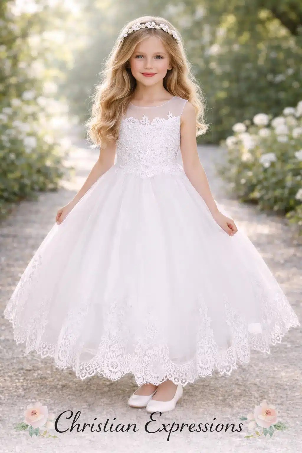 lace panel wedding dress Nathalia main image 1