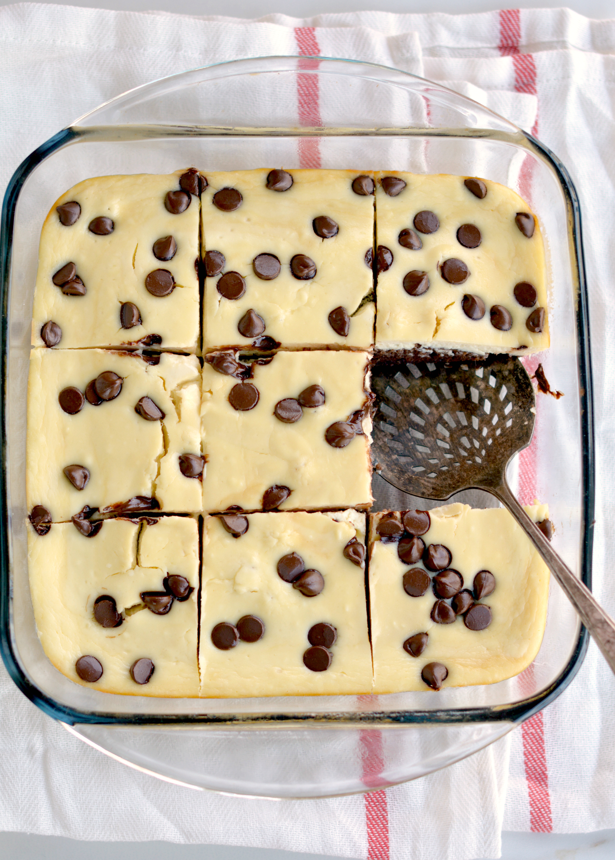 Cheesecake Brownie Bars in Pan