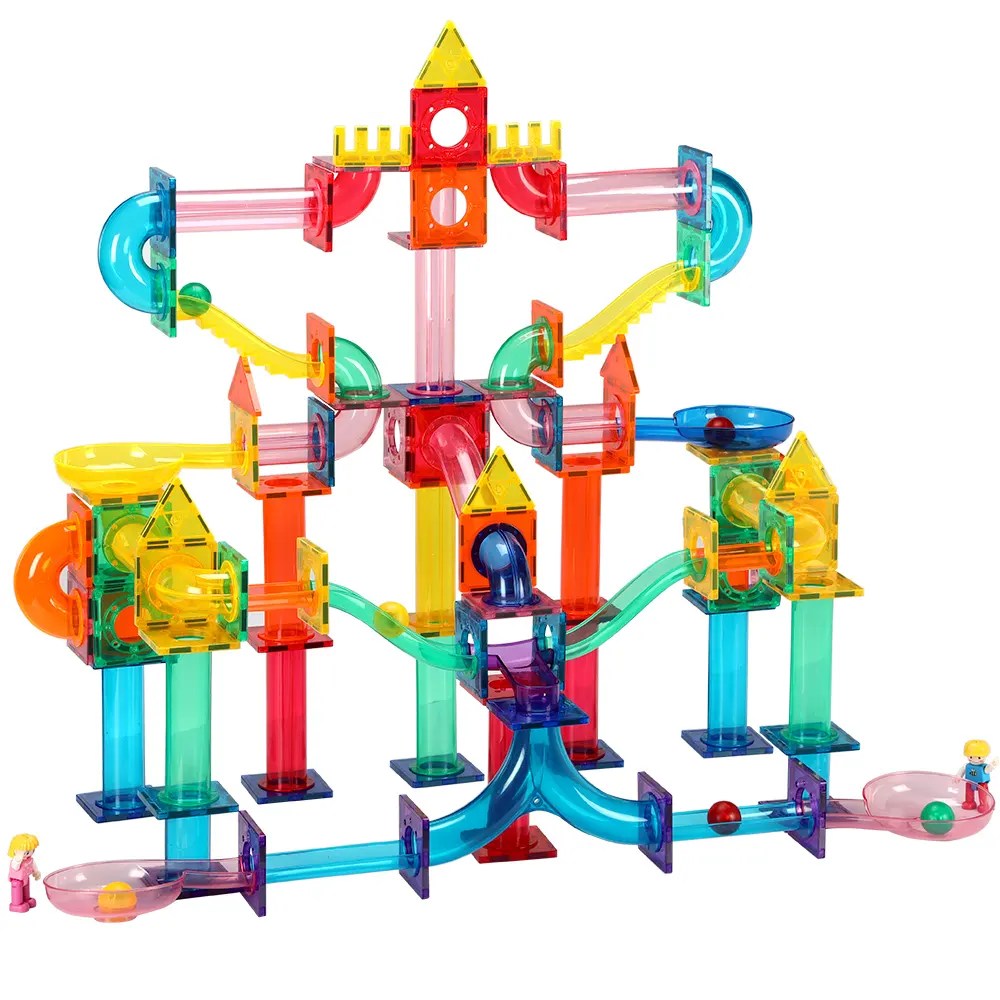 Magnetic Tiles Marble Run - 200 pcs Set fusion cart magnetic toys kuwait