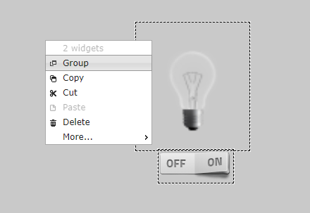 Widget csoportosítás a VIS-szerkeztöben