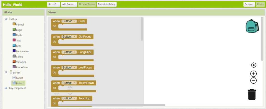 MIT App Inventor - Controls 