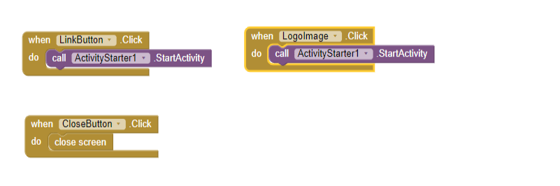 MIT App Inventor - About Screen Blocks