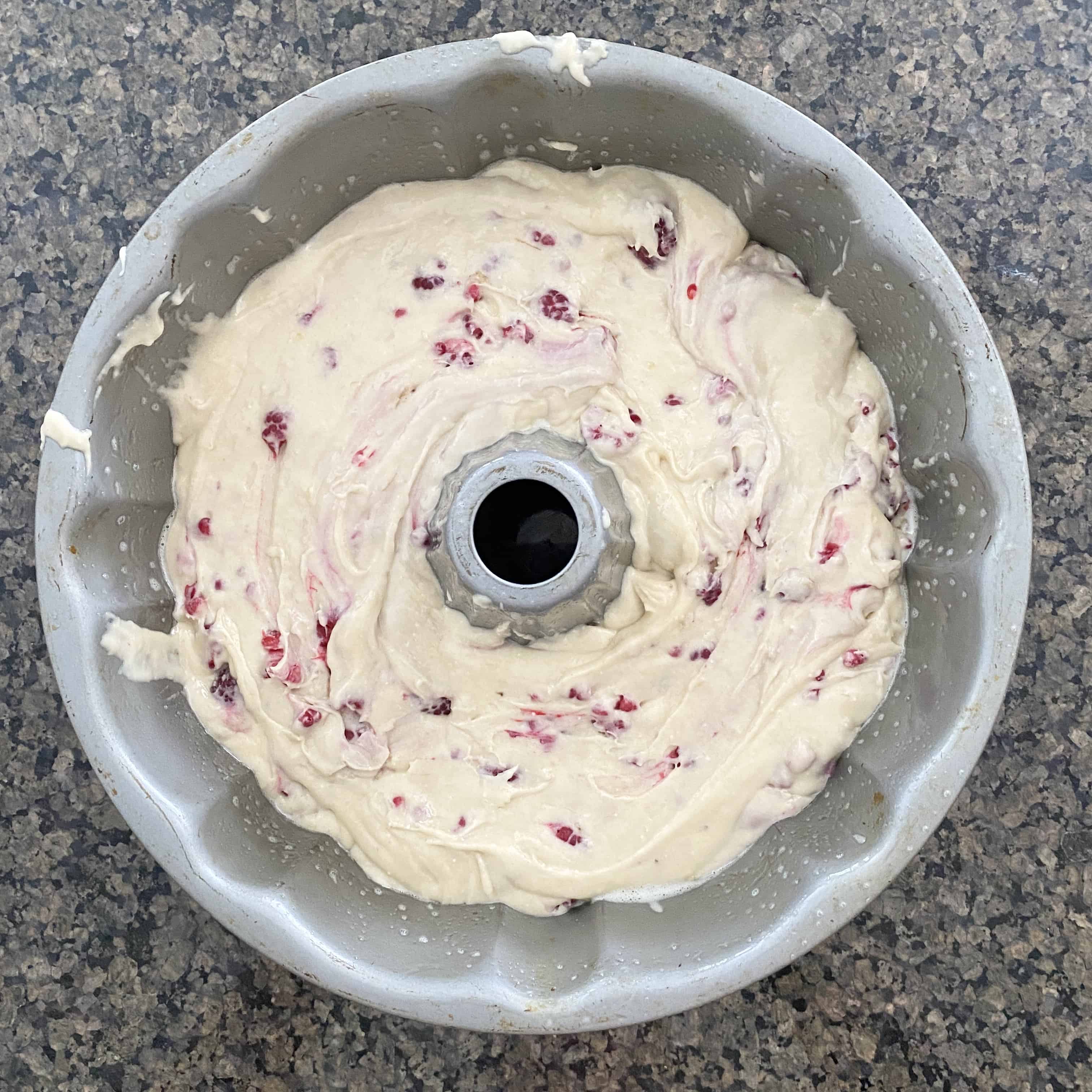 Banana Raspberry Bundt Cake