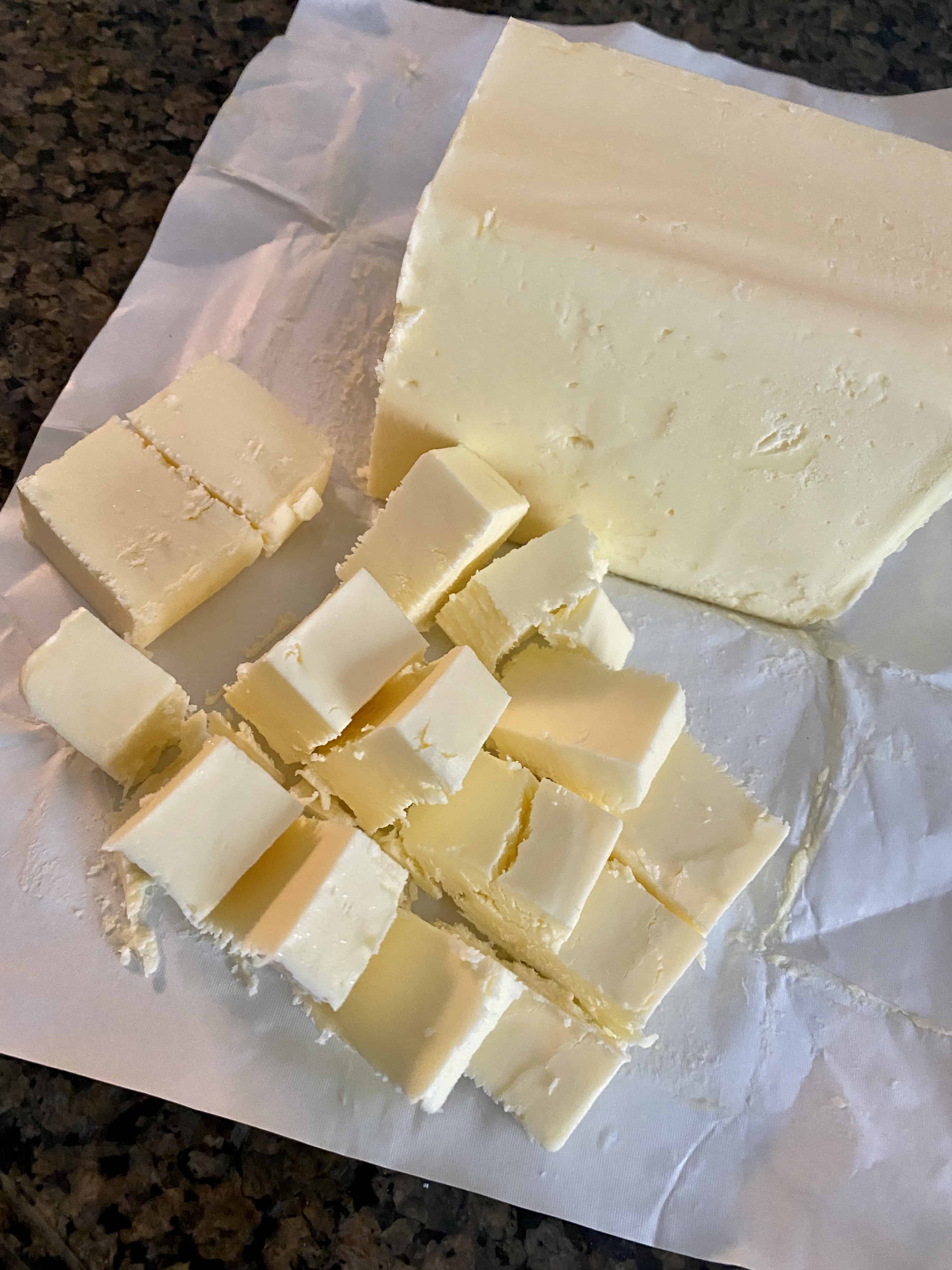 Cube butter for scones