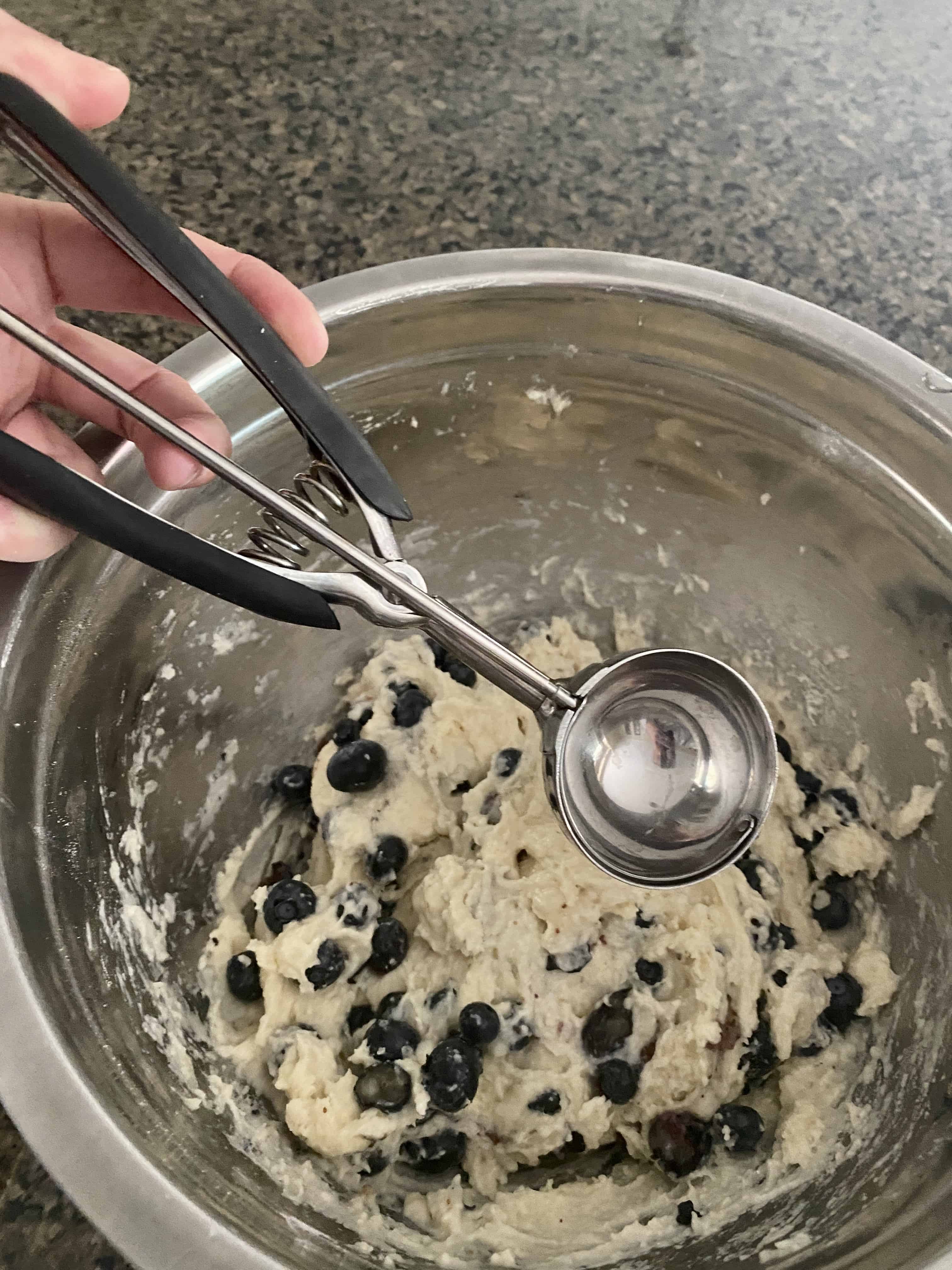 Scone drops using an ice cream scope
