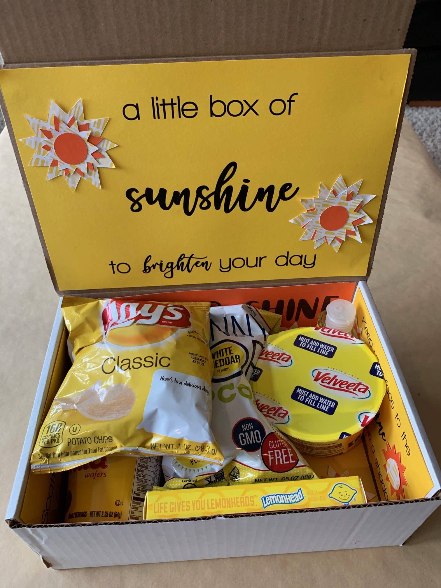 care package a little box of sunshine my inspiration corner