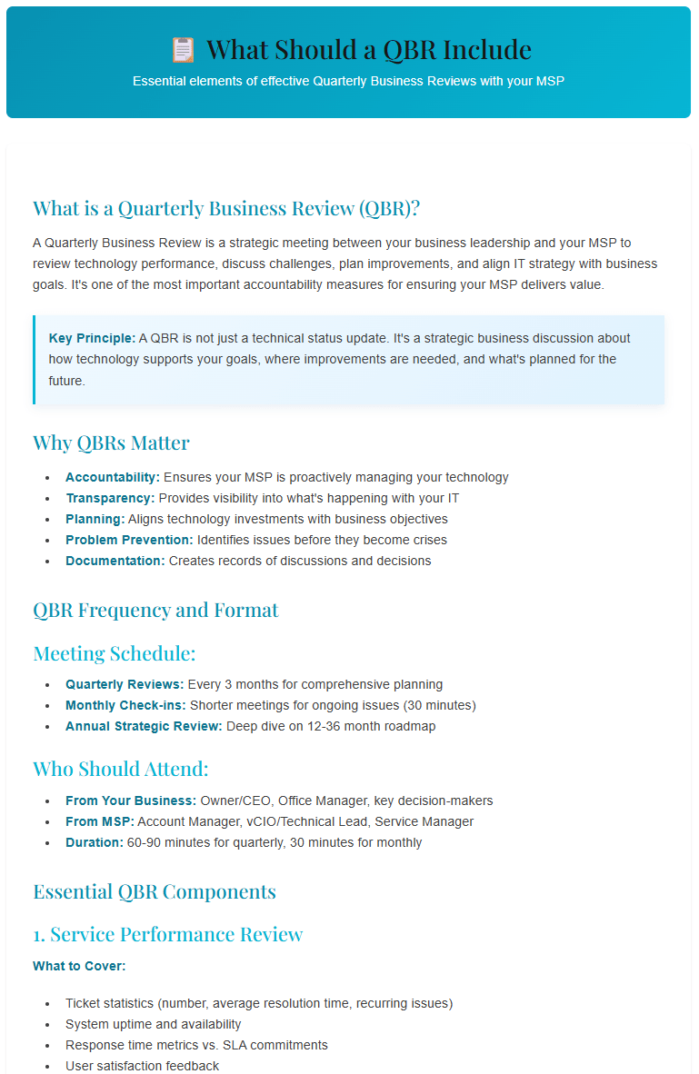 QBR Knowledge Base Article