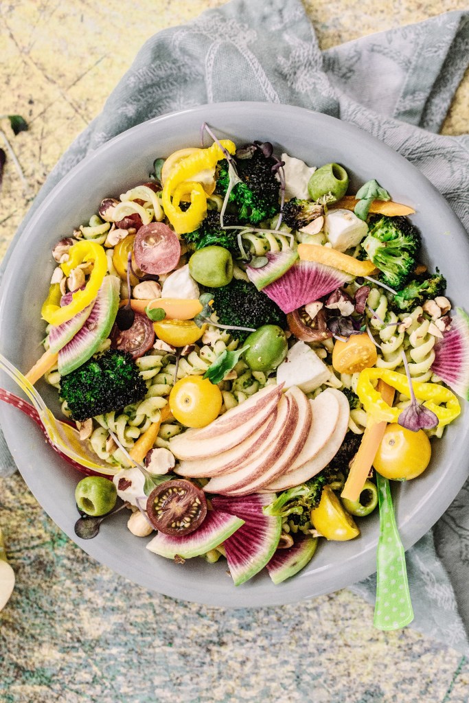 Loaded Pasta Salad with Creamy Grilled Artichoke Dressing