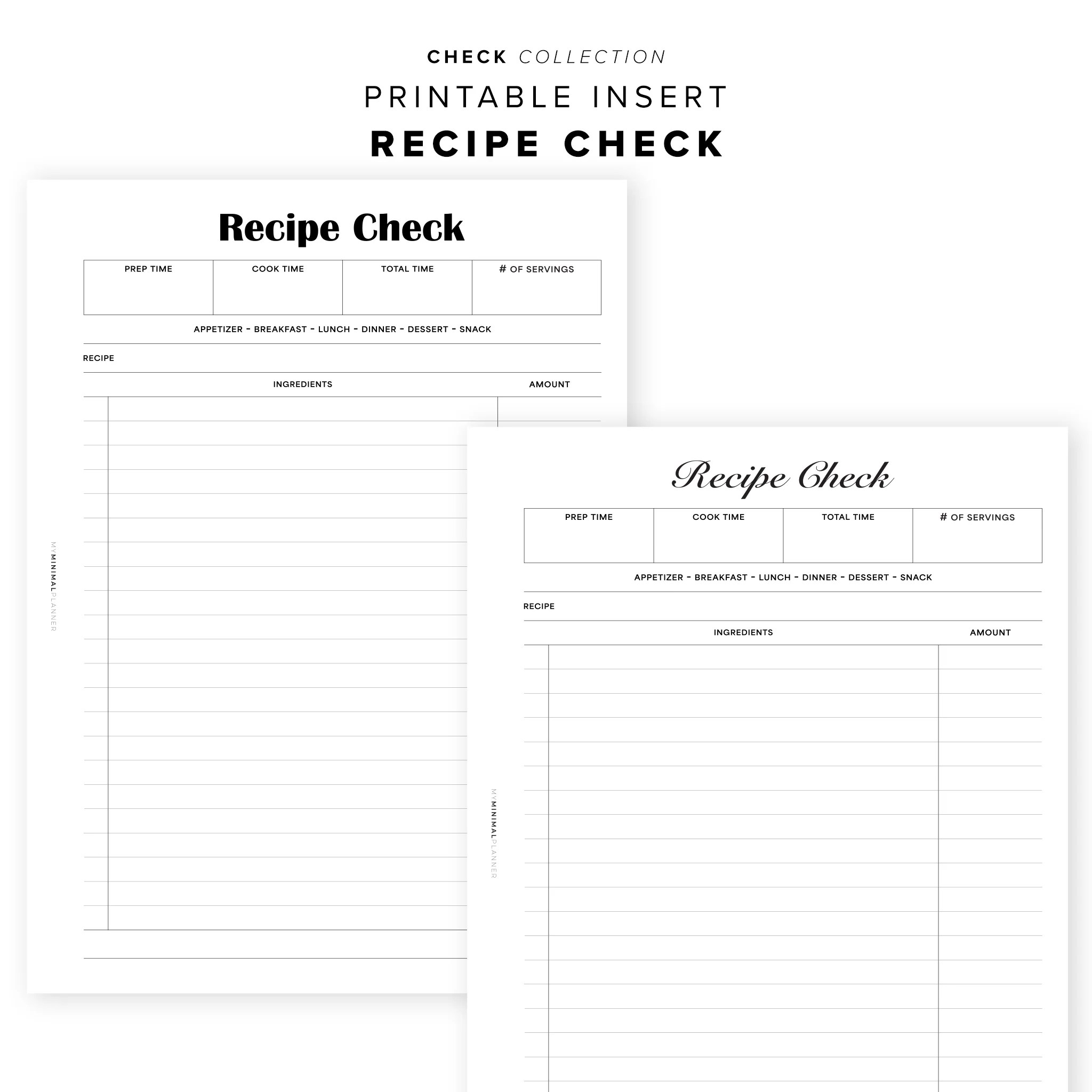Printable Inserts My Minimal Planner - Full HD Vintage Images for Desktop