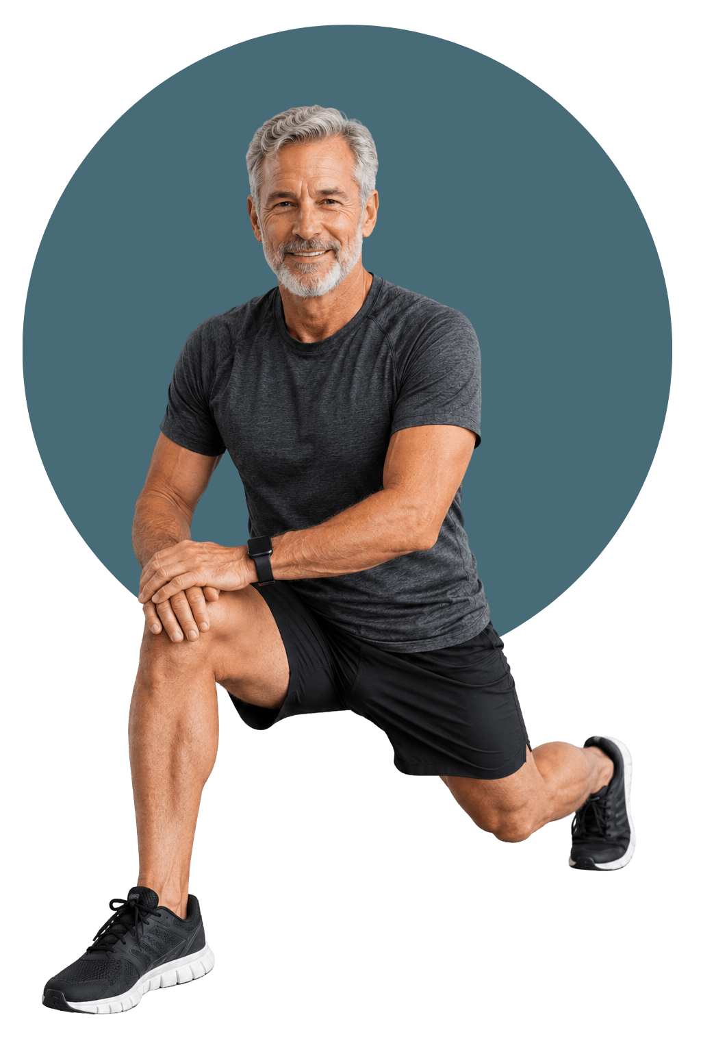 Active older man exercising