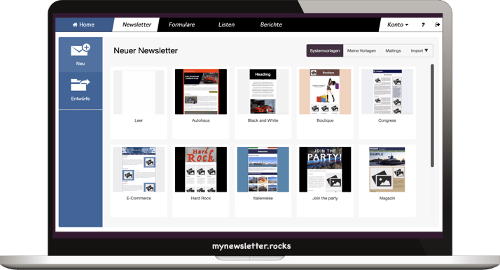 mynewsletter.rocks Email Marketing App Screenshot