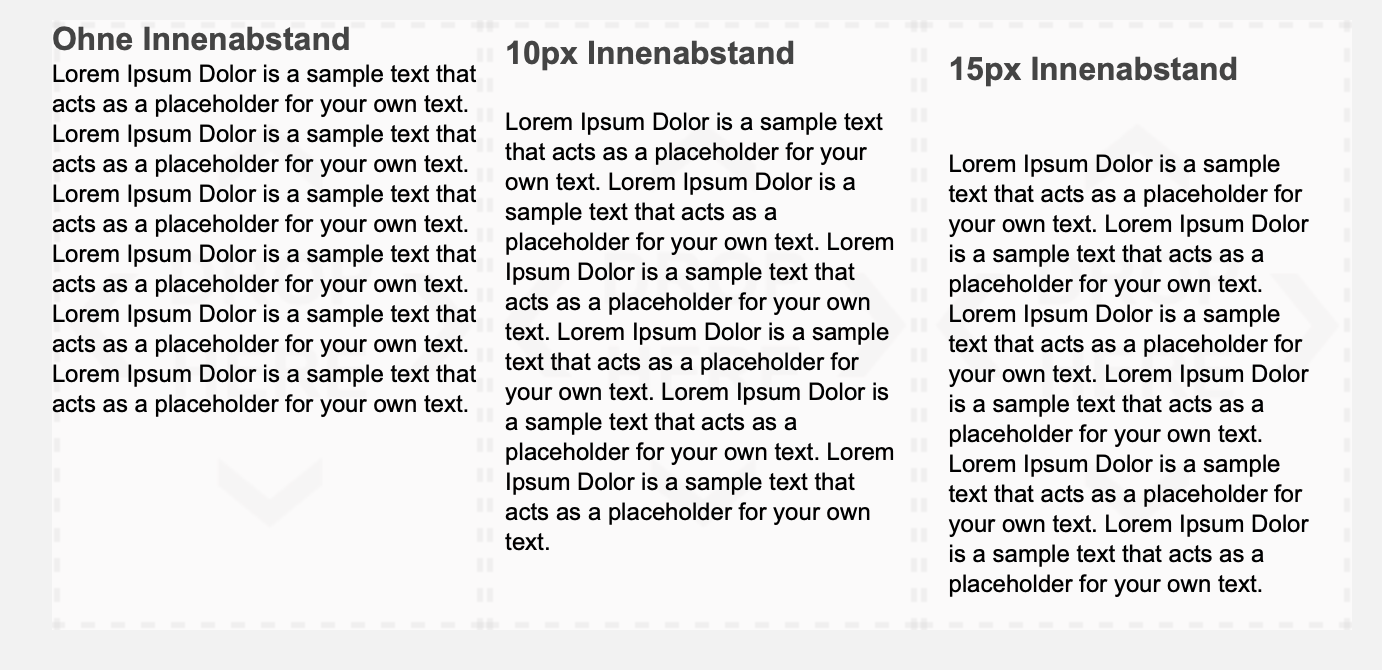 Innenabstand im Newsletter