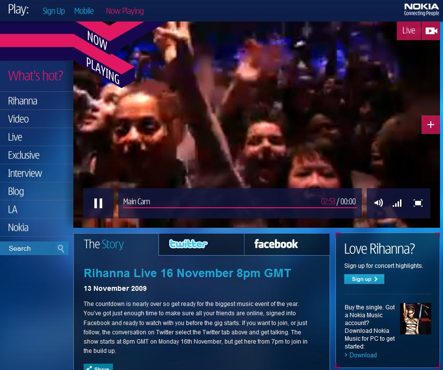 Rihanna's concert is live at Nokia.com/rihanna – Rihanna Live! : My ...