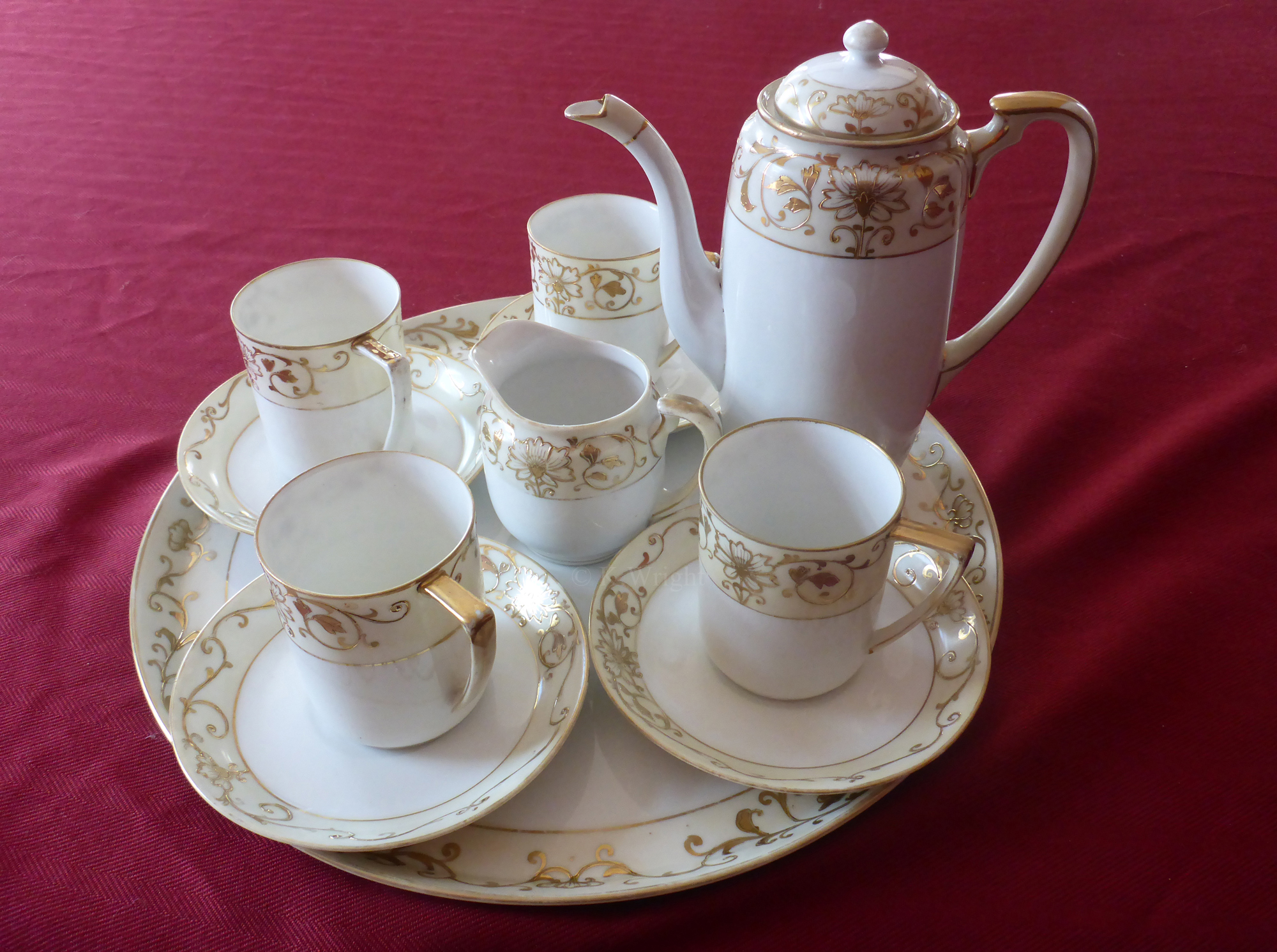Noritake 『CHAMPAGNE PEARLS』　大皿　5枚 Noritake 17462 – White and cream with gold flower and gold scroll