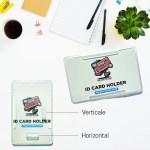 Transparent ID card holder with vertical and horizontal hook