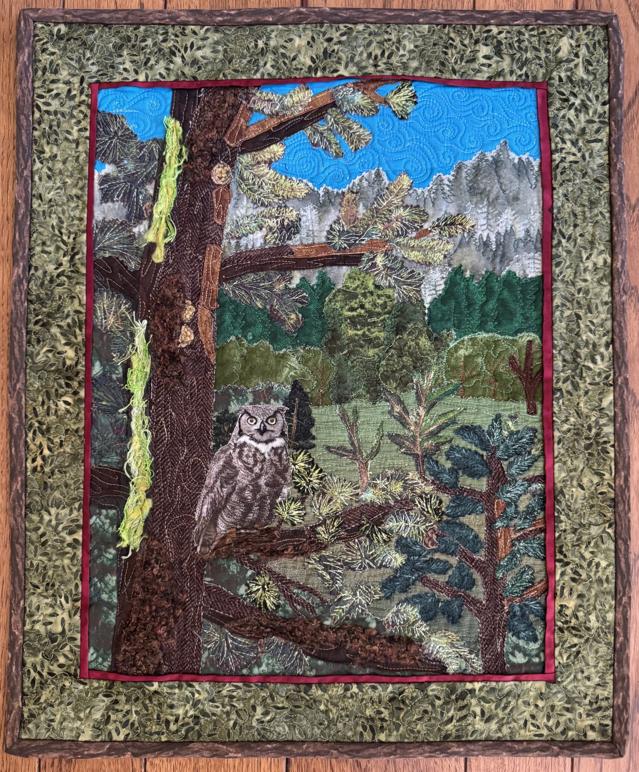 Fabric art wall hanging