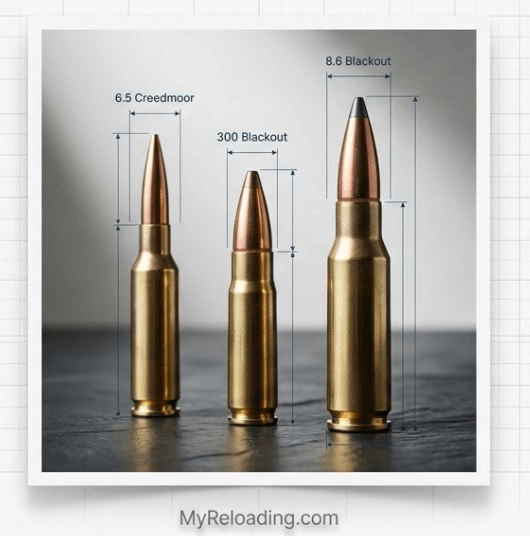 Image of reloading tools and 8.6 Blackout cartridges
