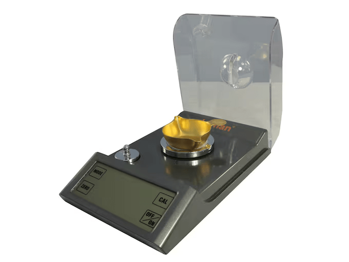 Lyman Pro-Touch Electronic Powder Scale on a reloading bench