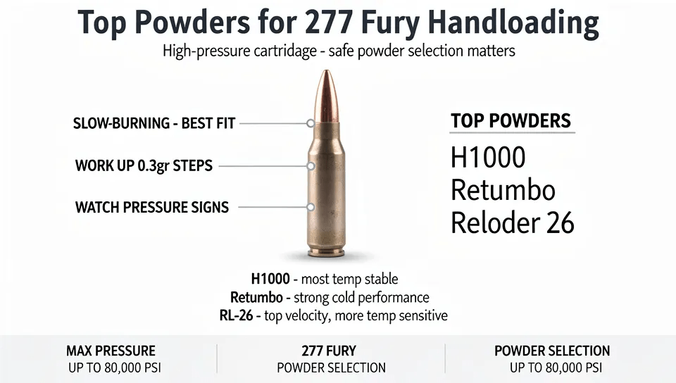 Various powders for 277 Fury handloading