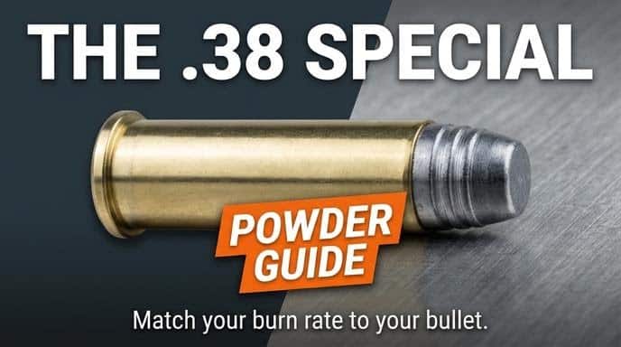 The .38 Special Powder Guide – Match your burn rate to your bullet, shown with a brass .38 Special cartridge