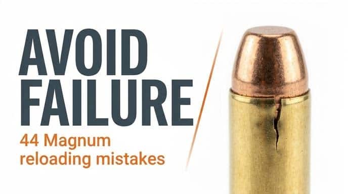Avoid Failure: 44 Magnum reloading mistakes, shown with a cracked brass cartridge case
