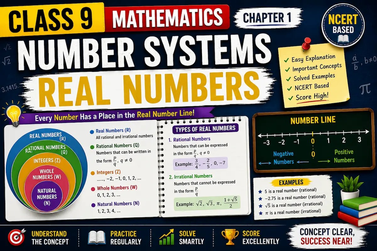 Class 9 Maths Chapter 1 Number Systems real numbers myschoolstudy.com