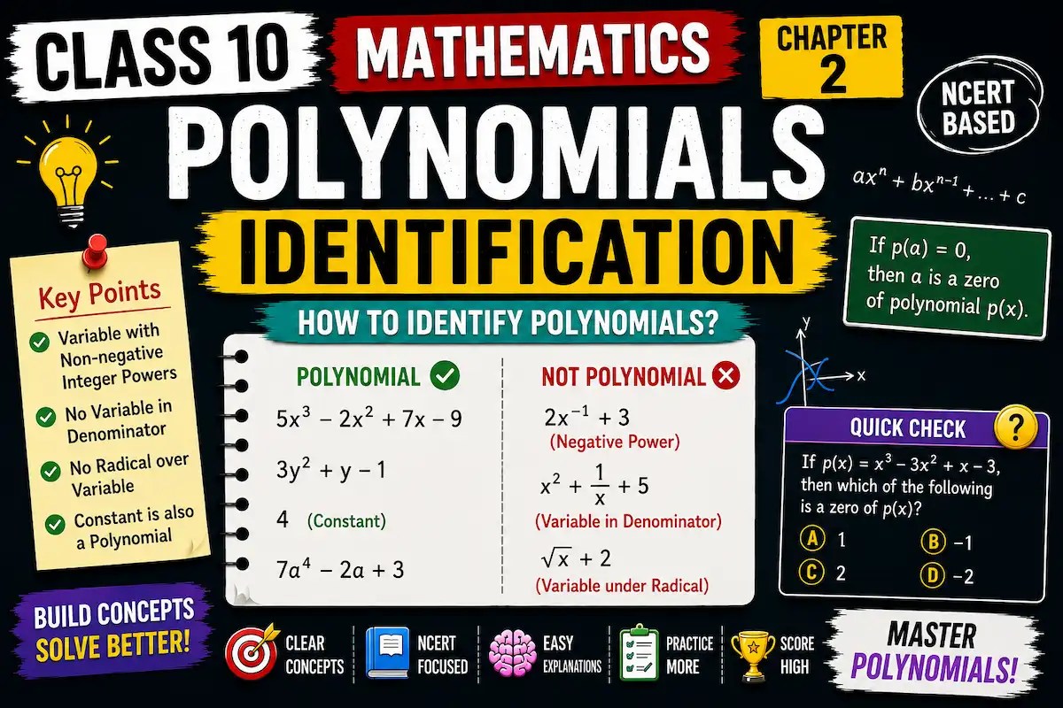 Class 10 Maths Chapter 2 Polynomials identification