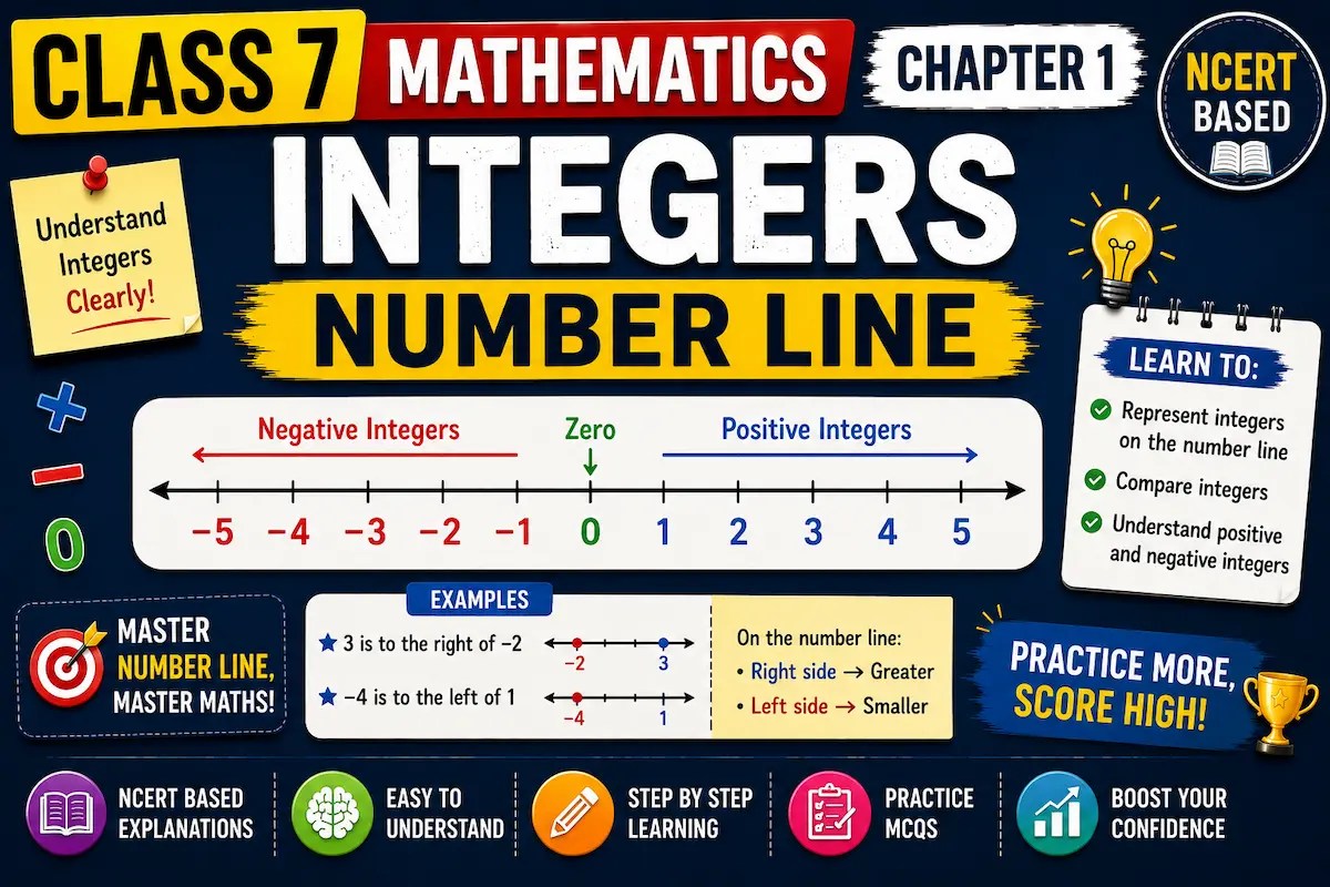 Class 7 Maths Chapter 1 Integers number line myschoolstudy.com