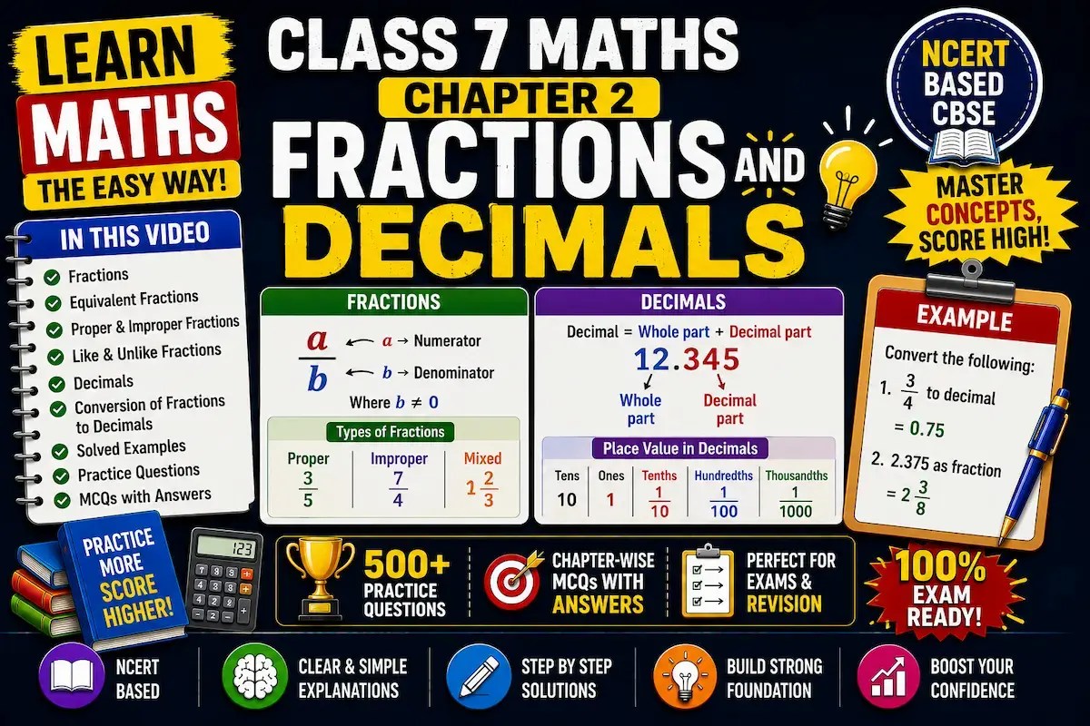 Class 7 Maths Chapter 2 Fractions and Decimals myschoolstudy.com