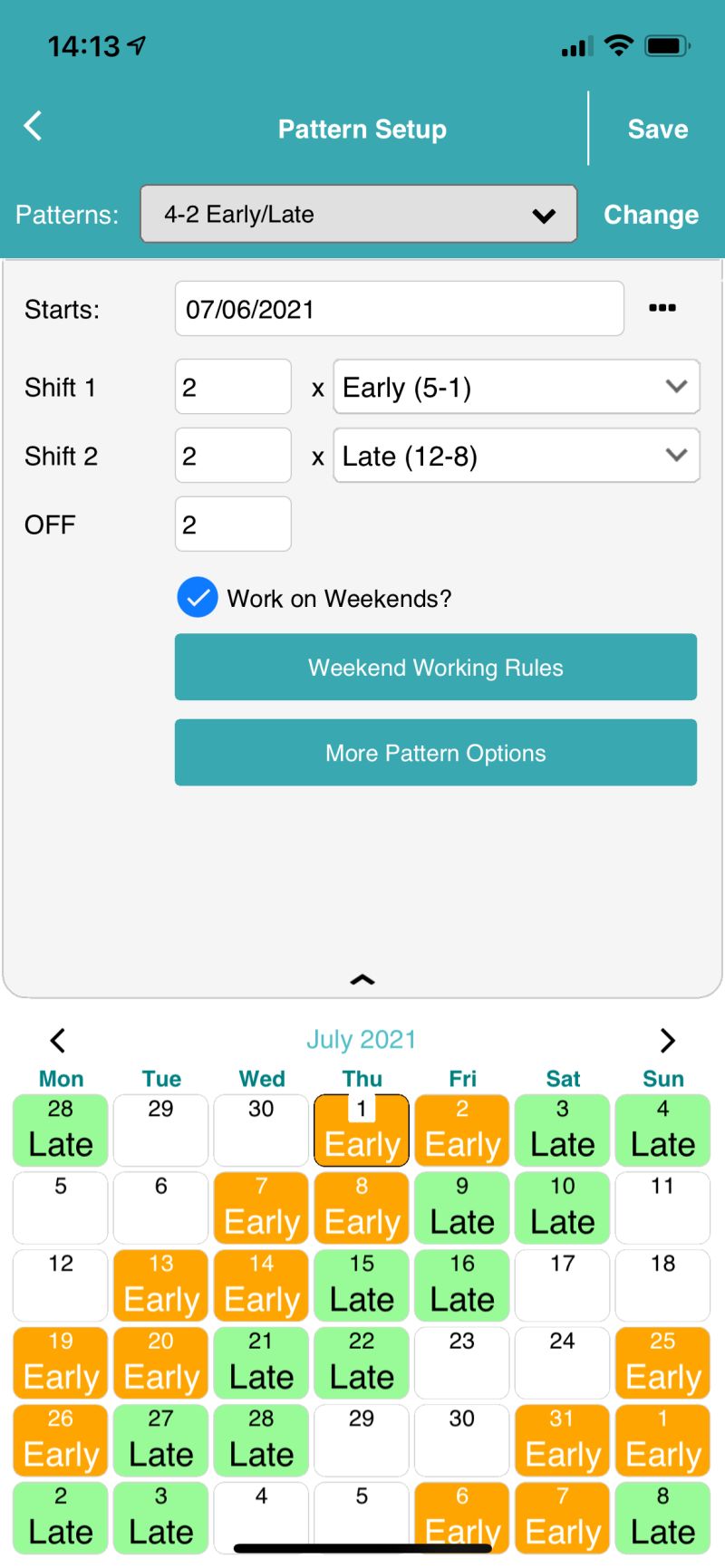 2 2 4 Shift Pattern Myshiftplanner - Download Elegant Colorful Pattern | Mobile
