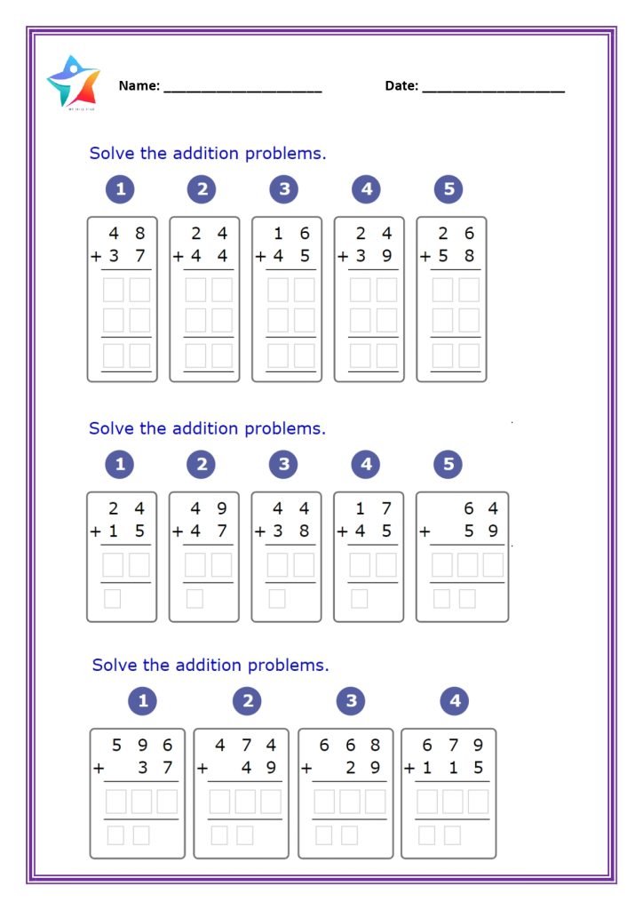 Math worksheets for grade 3