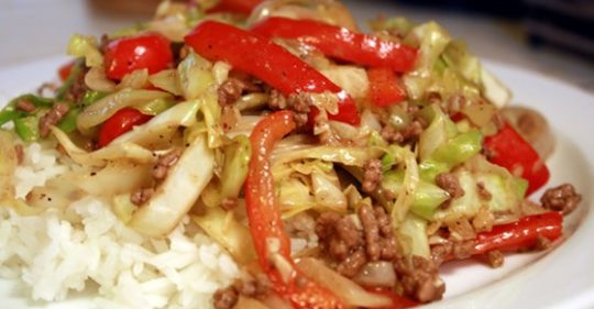 Black Pepper Beef and Cabbage Stir Fry