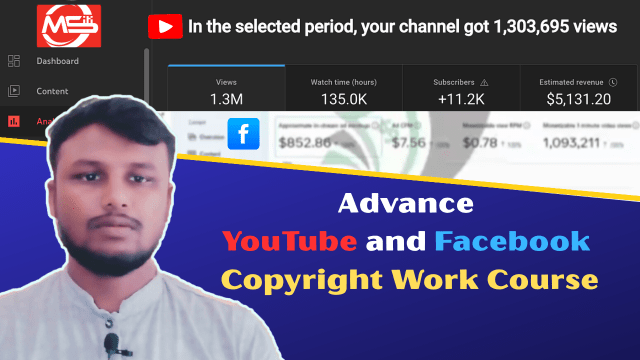 Advance YouTube and Facebook Copyright Work, Earning Challenge Course-Online Live Batch