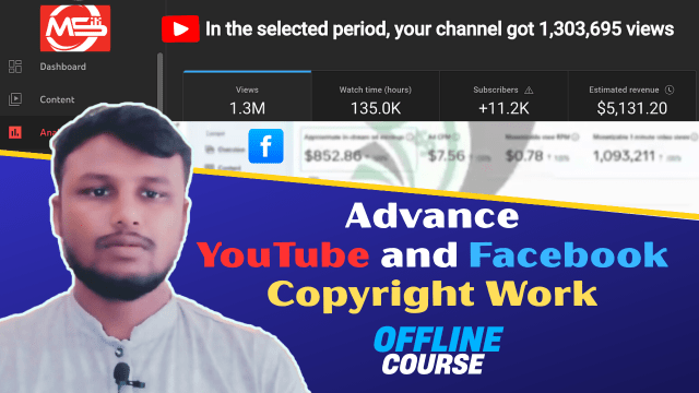 Advance YouTube and Facebook Copyright Work, Earning Challenge Course