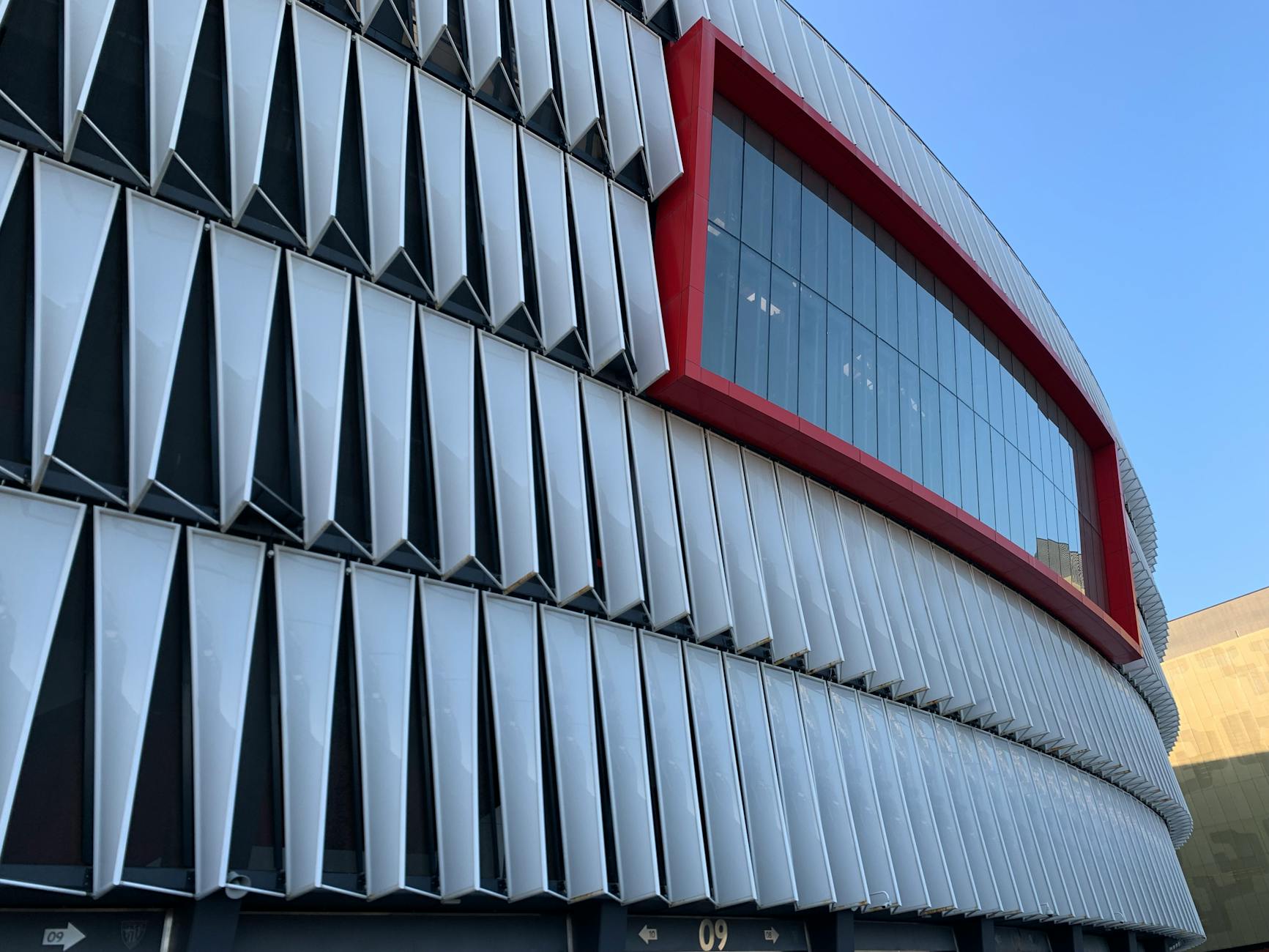 facade of san mames football stadium in spain
