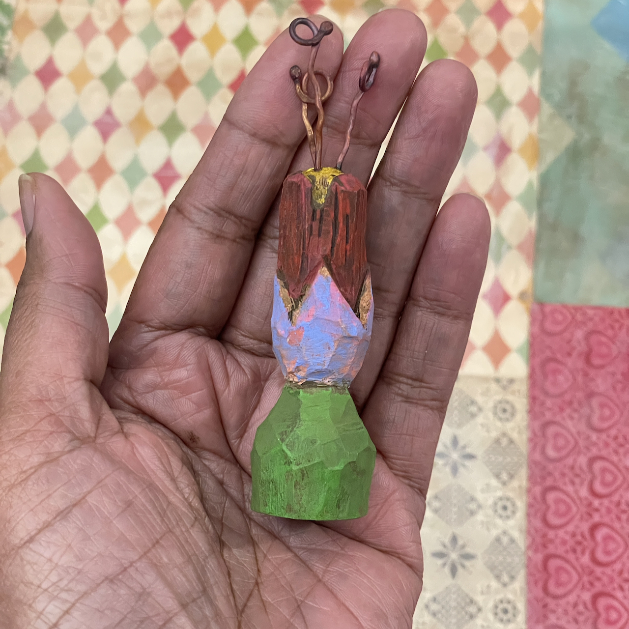 Folky flower A, wood carving