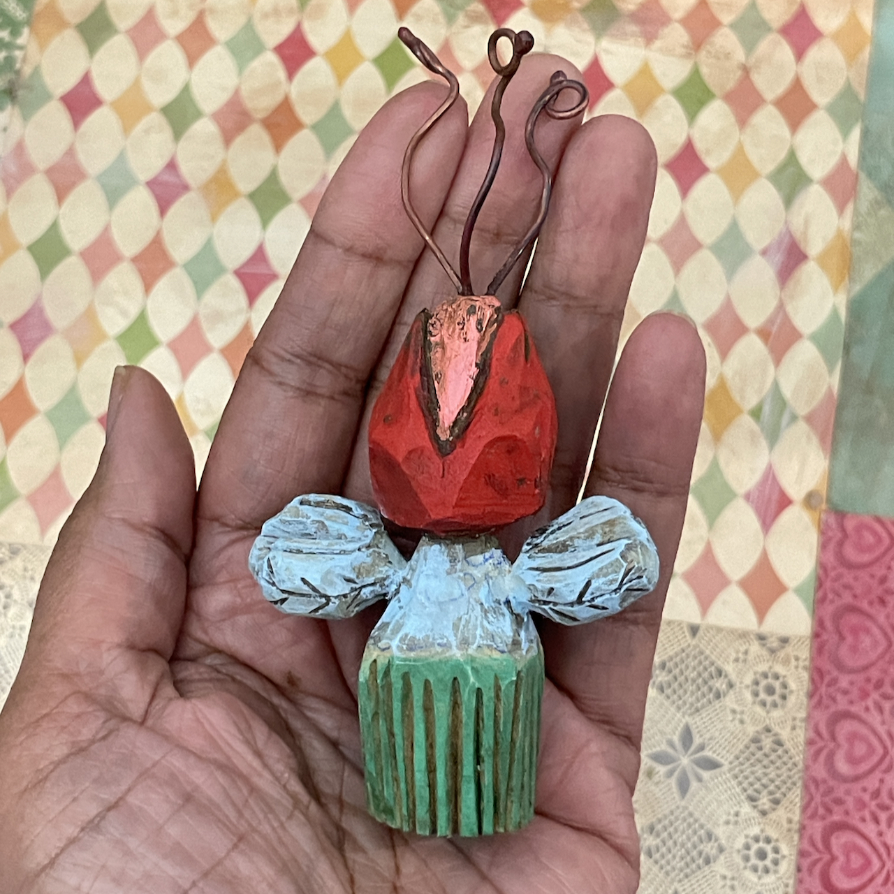 Folky flower B, wood carving