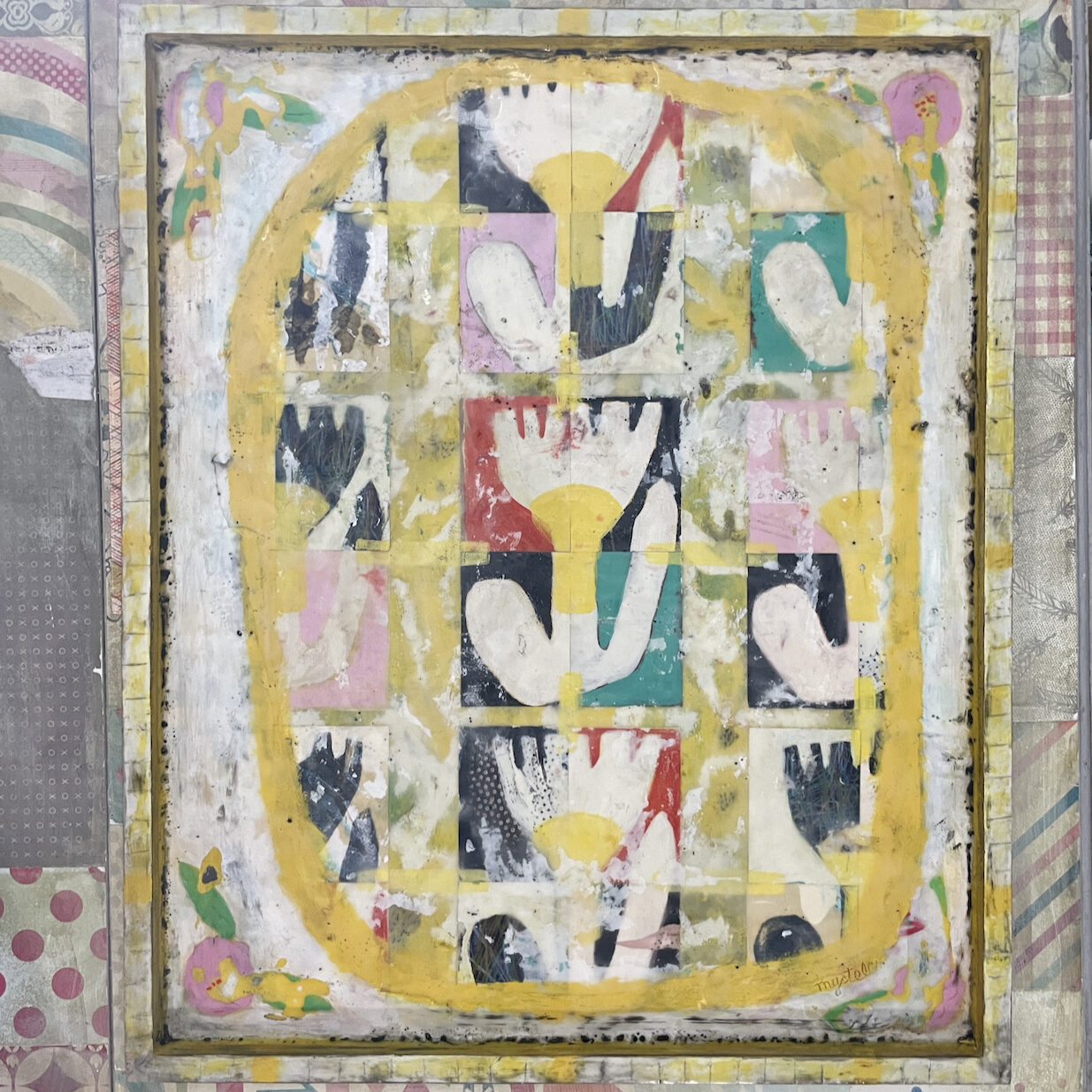 Life Beneath, Encaustic Folk Art Painting