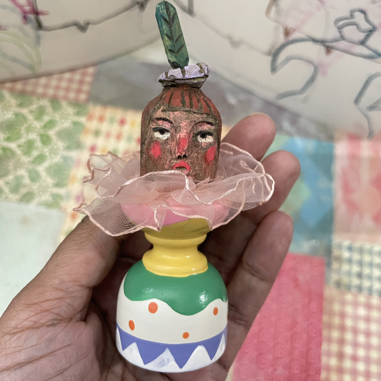 Miss Priss, wood carving assemblage