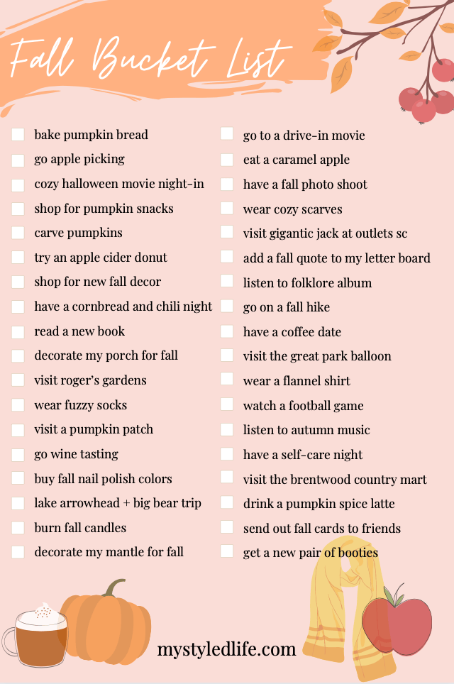 Add some warmth to your home with fun candles, pillows, blankets and much more fall decor! My Fall Bucket List 2020 Fun Autumn Things To Do My Styled Life Oc Influencer