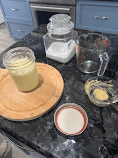 homemade avocado oil mayonnaise in a mason jar