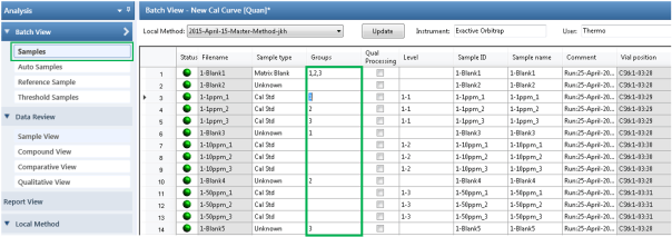 Batchview Threshold Setting