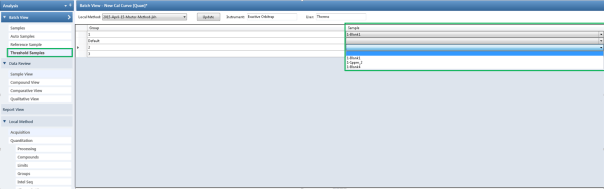 Threshold sample selection