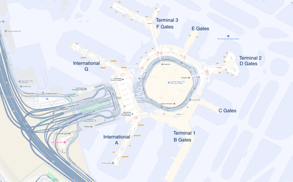 SFO Airport terminal map