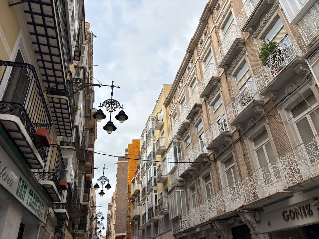 Beautiful street in Cartagena, Spain