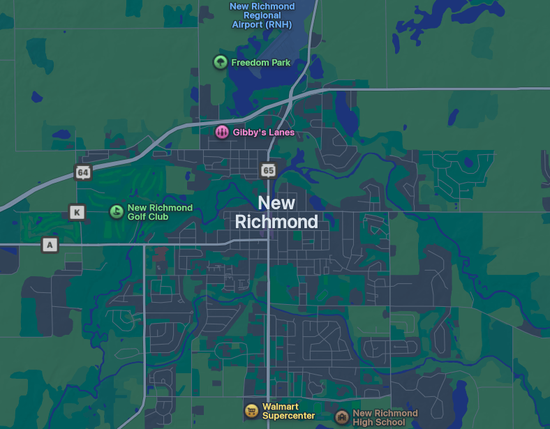 Map of New Richmond, WI